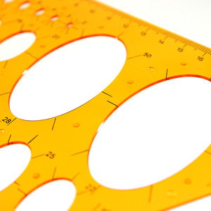Gabarit de dessin elliptique KW-101 <span class=keywords><strong>jaune</strong></span>, conception à colle K, plaque d'angle creuse, outils de dessin technique pour ingénieurs - Product Image 3