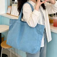 Sac fourre-tout en toile réutilisable vierge pour courses, grand format, robuste, couleur unie, avec fermeture à bouton-pression, pour logo personnalisé, vente en gros