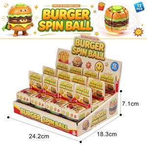 Juguete antiestrés de presionar y soltar, bola giratoria con forma de hamburguesa, adorno de juguete para aliviar el estrés, juego completo en caja - Product Image 3