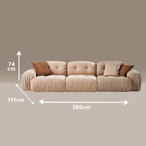 Meubles de salon de villa extensibles modernes, canapés chaise longue, <span class=keywords><strong>Mario</strong></span> Bellini, canapé modulaire sectionnel en velours Teddy Boucle - Product Image 3