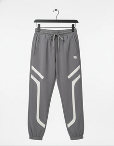 <b>Men's</b> Gray Lightweight Elastic Waist Joggers with Side Stripe Quick Dry Breathable Casual Track Pants Spring Wear - Product Image 3