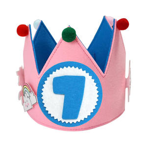 Venta al por mayor espacio <span class=keywords><strong>unicornio</strong></span> DIY número 1er <span class=keywords><strong>cumpleaños</strong></span> fiesta sombrero fieltro corona <span class=keywords><strong>cumpleaños</strong></span> sombrero para niños fiesta - Product Image 2