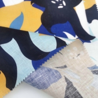 Offre Spéciale Tissu 100% Lin Biologique Écologique Motif Fleur de Lys Tissé Uni Imprimé pour Robe, Blouse et Jupe Midi pour Filles