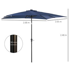 DB Hot Sale LED Lighted 9' X 7' <b>Solar</b> Patio <b>Umbrella</b> Tilt & Crank Table Base Outdoor Furniture - Product Image 3