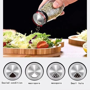 Tarros de vidrio giratorios para cocina, juego de especias, contenedor de condimentos, soportes de almacenamiento, oz especiales porta tempero, 6 uds. - Product Image 3