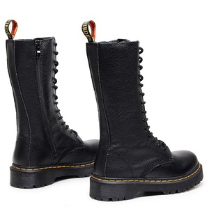 Bottes mi-mollet à plateforme pour femmes, grande taille, en <span class=keywords><strong>cuir</strong></span> de vache véritable, chaussures épaisses pour femmes, bottines mi-mollet style universitaire - Product Image 4