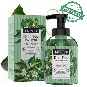 Gel de ducha refrescante de lavado corporal antibacteriano de árbol de té de hierbas de etiqueta privada para acné Eczema <span class=keywords><strong>Jock</strong></span> <span class=keywords><strong>Itch</strong></span> blanqueamiento efecto burbujeante - Product Image 1
