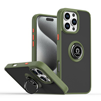 Étui de téléphone portable de luxe KINGSOUL OEM en TPU avec anneau magnétique en métal, support de doigt, artisanat en époxy, couleur personnalisée, anti-traces de doigts, pour voiture