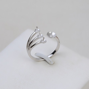 Anillo Ajustable Wenchi de Plata S925 con 4 Cuentas, Cuentas Múltiples y 6-8 Perlas, Accesorios de Joyería DIY con 114 Bandejas Vacías - Product Image 4