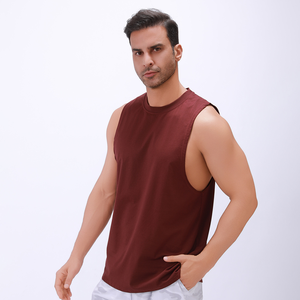 Débardeur de gym pour hommes en coton respirant avec logo personnalisé Stringer Mens Workout Muscle Vente en gros - Product Image 5