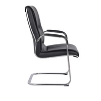 Chaise de bureau classique vintage en cuir noir ondulé pour salle de réunion, chaise d'ordinateur pour personnel, mobilier de bureau très demandé