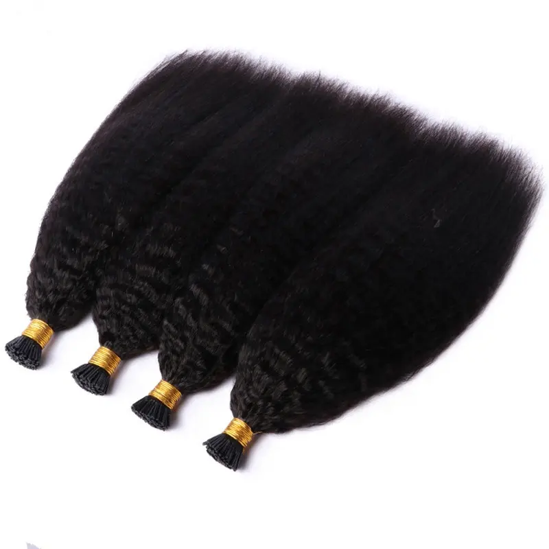 Highknight Cabelo Peruano Preto Natural Eu Dica Extensões De Cabelo 1g/strand Kinky Em Linha Reta Extensão Do Cabelo Humano Pronto Para Enviar