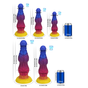 Consolador de monstruo de 9 pulgadas, caballo de fantasía, consolador Anal grueso enorme con <span class=keywords><strong>2</strong></span> nudos grandes, consolador con nudo de perro con ventosa, juguetes anales para hombres - Product Image 6