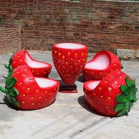 Sculpture de fruits et légumes artificiels Citrouille Pastèque Ananas Fraises Chaise pour vitrine