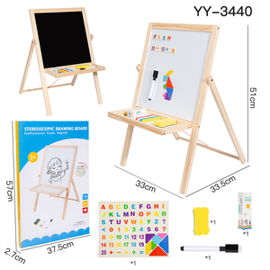 Regalo Perfecto para Niños, <span class=keywords><strong>Caballete</strong></span> de Arte de Doble Cara para Niños de 4 a 8 Años, <span class=keywords><strong>Caballete</strong></span> de Madera con <span class=keywords><strong>Pizarra</strong></span> Magnética y de Tiza - Product Image 5