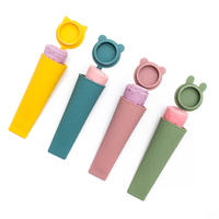 Nouveaux moules de tube de crème glacée en silicone réutilisables sans BPA multicolores moules à glace en silicone avec couvercle pour enfants