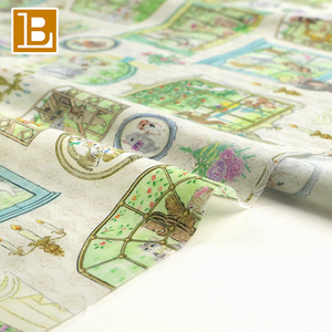 BILU diseñador japonés de moda Yukiemon dibujos animados lindos fuera de la ventana impreso personalizado 100% tela de popelina de algodón peinado - Product Image 5