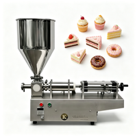 Vente directe usine Machine de remplissage semi-automatique pour pâtes, crèmes glacées molles et miel, avec trémie, haute précision, à remplissage manuel