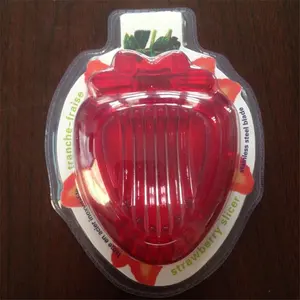 HOMETREE אדום תות מבצע פלסטיק פירות גילוף כלים מטבח סלט חותך ברי תות עוגת קישוט קאטר H187