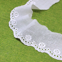 Dentelle anglaise vintage sexy en coton brodé floral pour la confection de robes, projets DIY et sacs, 4,1 cm