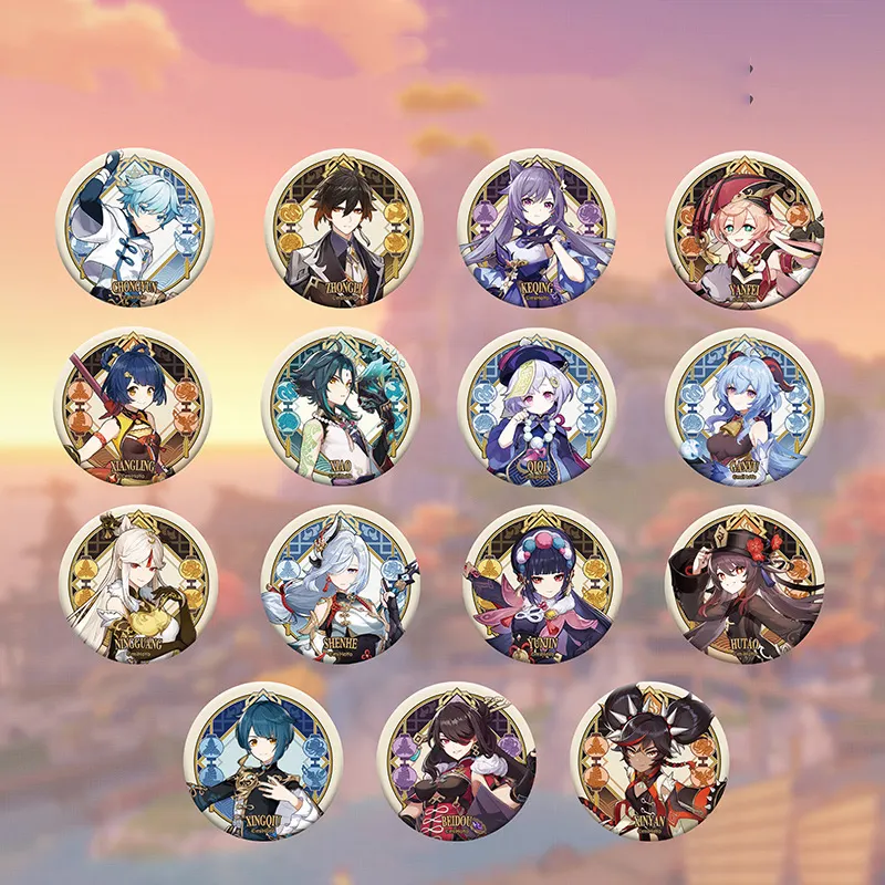 63 Stijlen Genshin Impact Xiao Zhongli Wriothesley Tartaglia Furina Anime Legering Badge Broche Anime Perifere Goedkope Hua Cheng