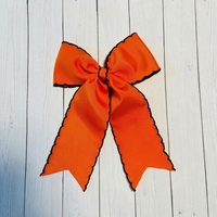 Nœud pour cheveux d'Halloween orange fait main, brodé fantôme, en ruban gros-grain, pour enfants, filles et animaux de compagnie, vente en gros