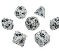 Collection de dés de jeu de rôle en pierre précieuse Marble Essence, 7 pièces |   Dés polyédriques à texture de pierre en 6 couleurs |   Fabrication de dés RPG sur mesure OEM