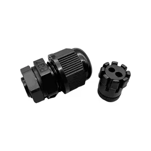 multiple insert cable gland IP68 watertight cordgrip pg7 nylon cable gland with 2holes plastic waterproof cable gland