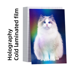 Chất lượng cao PVC PE Pet tự dính 3D rõ ràng mờ Holographic ba chiều lạnh cán phim A4 cho cán - Product Image 3