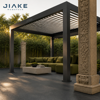 Pergola de luxe Jiake en aluminium 6063-T5 avec toit à lames motorisé et étanche pour villa, terrasse, patio, jardin, pavillon
