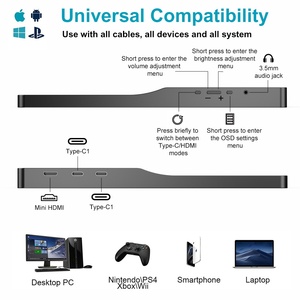 Moniteur portable 15,6 pouces FHD 1080P, écran externe IPS pour ordinateur portable, smartphone, Xbox, <span class=keywords><strong>PS5</strong></span> et Switch, USB-C Mini HDMI Plug & Play - Product Image 5