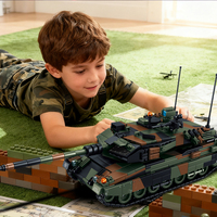 Warfare Thunder Kampfpanzer Leopard 2A6 Char d'assaut principal allemand Compatible avec les briques Char d'assaut DIY Puzzle 3D Blocs de construction