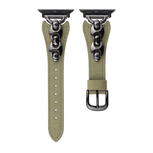 Nouveau produit <span class=keywords><strong>Bracelet</strong></span> de montre en <span class=keywords><strong>cuir</strong></span> tanné végétal en métal en forme de D pour femmes <span class=keywords><strong>Bracelet</strong></span> en <span class=keywords><strong>cuir</strong></span> véritable pour <span class=keywords><strong>Apple</strong></span> <span class=keywords><strong>Watch</strong></span> 10 - Product Image 5