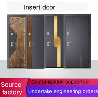 Porte intérieure moderne en acier sur mesure, isolée thermiquement et insonorisée, avec panneau en MDF, double verrouillage, exportation Russie
