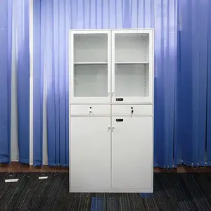 Factory Price Metal File Cabinets Office 2 Door Metal Storage Cabinets With 3 Mobile Shelf Filing Cabinet