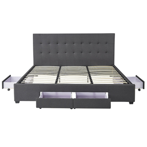 Modern Minimalist Fabric King Size <b>Bed</b> High-end Bedroom Elegant Soft Queen Size <b>Bed</b> with Storage Drawers - Product Image 4