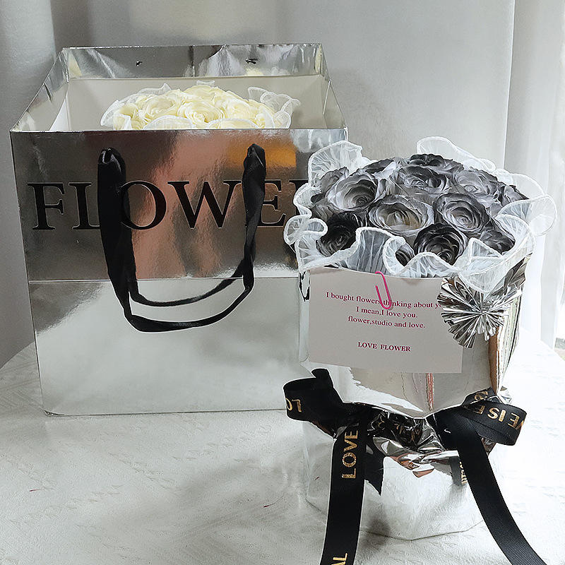 Tin Foil Soap Bouquet-Gradient Black + Gift Bag