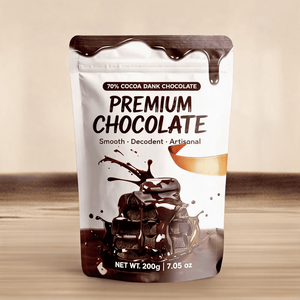 Bolsa de Aluminio y Mylar de Grado Alimenticio, Tipo Stand-up, para Envasado de Chocolate Premium, a Prueba de Olores, con Cierre Hermético - Product Image 1