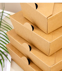 Lonchera Desechable y Reciclable, Cuadrada, con Ventana de Papel Kraft Grueso, para Chicle, Sushi, Fideos, Ensalada - Product Image 6