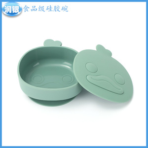 Tazón de silicona con forma de manzana y base de succión para bebés de 0 a 12 meses, set de alimentación - Product Image 5