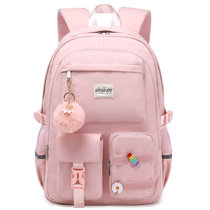 2024 School Backpack Solid Color School Backpack for Girls Daily Pink Backpack Bags Girls Kids School Bags - Product Image 2