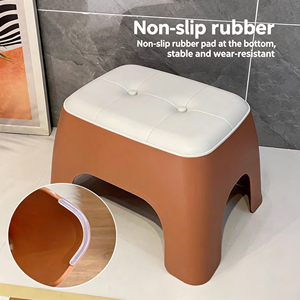 Tabouret bas <span class=keywords><strong>contemporain</strong></span> en plastique robuste et durable, texture premium, <span class=keywords><strong>banc</strong></span> <span class=keywords><strong>d</strong></span>'<span class=keywords><strong>entrée</strong></span> pour appartements locatifs, table basse de salon - Product Image 3
