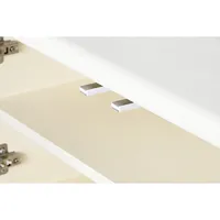Meuble TV MDF 160X37X50 4 PORTES 3D BLANC