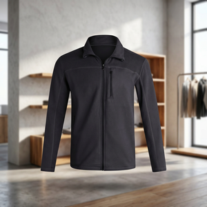 Chaqueta de Forro Polar Transpirable Casual Personalizada para Hombre, con Cuello Alto Bordado y Cierre de Cremallera, Servicio OEM, Stock Directo, Larga Duración - Product Image 3