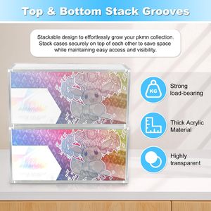 กล่องอะคริลิคใสแบบกำหนดเอง ซ้อนกันได้ <span class=keywords><strong>หนา</strong></span> 8+5 มม. สำหรับกล่อง Prismatic Evolutions SPC พร้อมฝาปิดแม่เหล็ก - Product Image 3