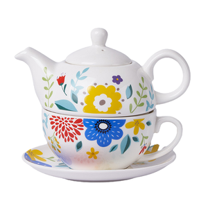 Wholesale Flower <b>Teapot</b> <b>Cup</b> Pot Office Single Coffee Pot Kettle Gift Product Wholesale Creative Ceramic Tea <b>Set</b> <b>Cup</b> <b>Sets</b> - Product Image 2