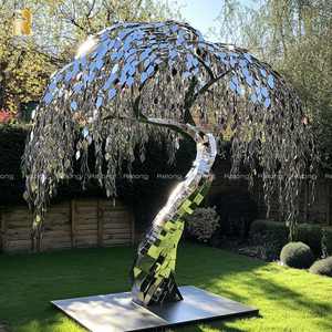 Sculpture en <span class=keywords><strong>saule</strong></span> abstraite personnalisée en acier inoxydable d'art moderne pour la décoration extérieure - Product Image 1