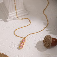 Collier pendentif en acier inoxydable sans ternissement avec zircone cubique, bijoux chics et tendance, imperméable, charme exquis, accessoires brillants
