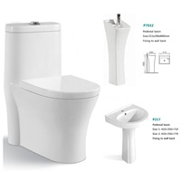 Vasque sur pied étroite monobloc P7032 315x290x890mm en promotion pour petite salle de bain, équipement sanitaire hôtelier