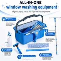 Kit de nettoyage de vitres avec seau de 3 gallons, raclette de 14 pouces et chiffon de 15 pouces pour le lavage des fenêtres à usage domestique, extérieur et commercial